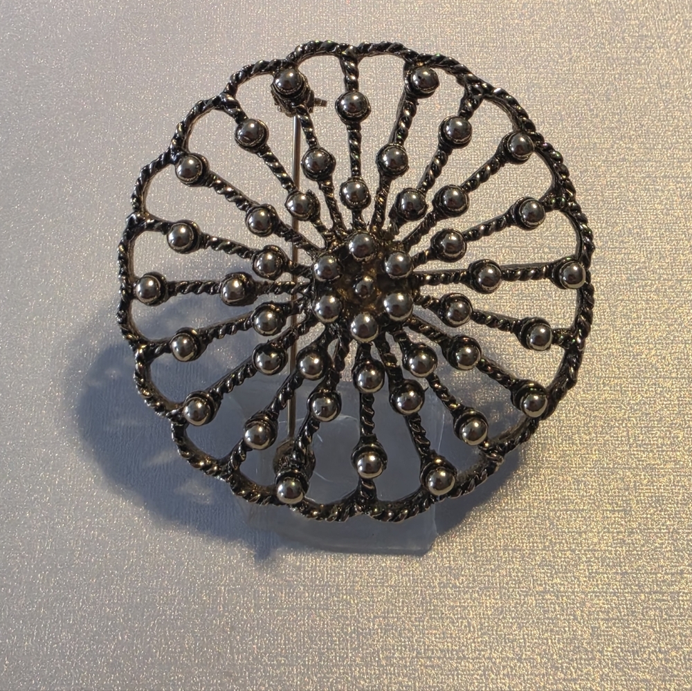 Vintage Gold-Tone Radiant Filigree Brooch
